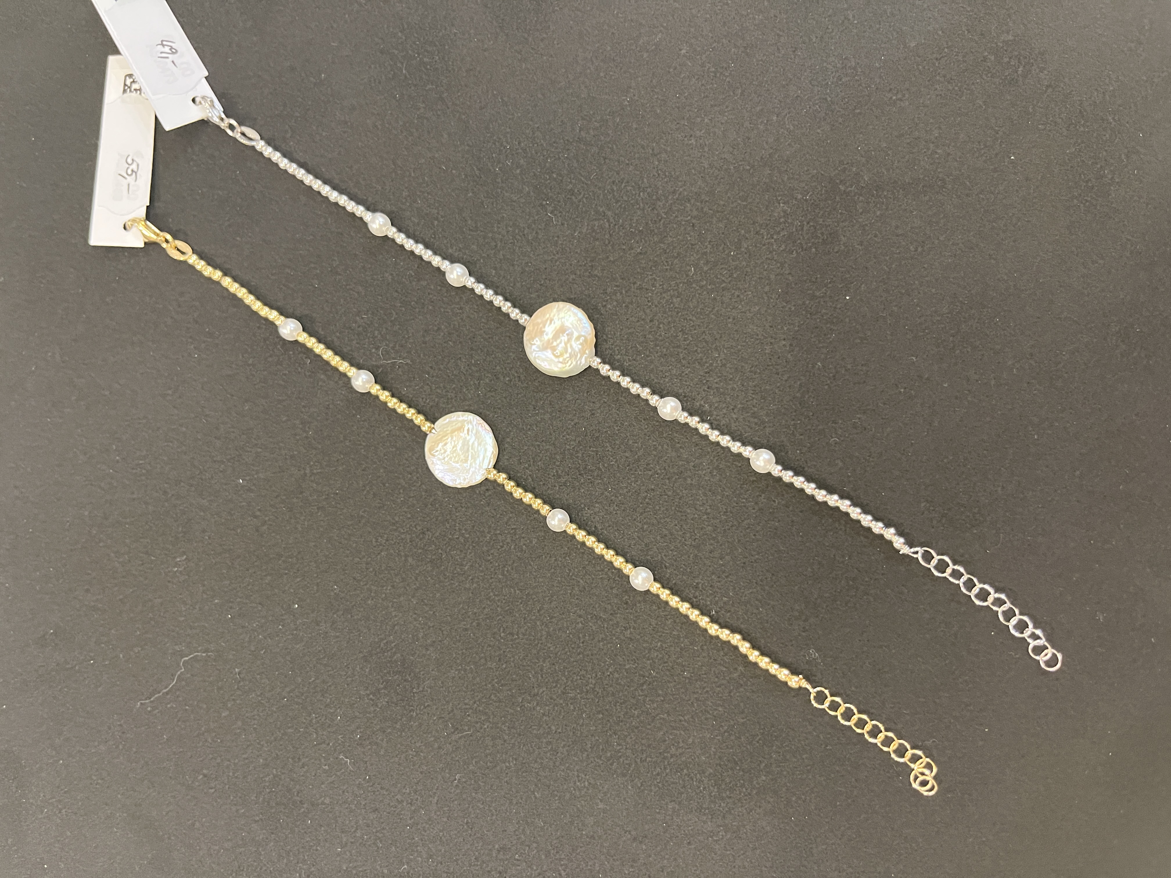 Silberarmband mit Perlen